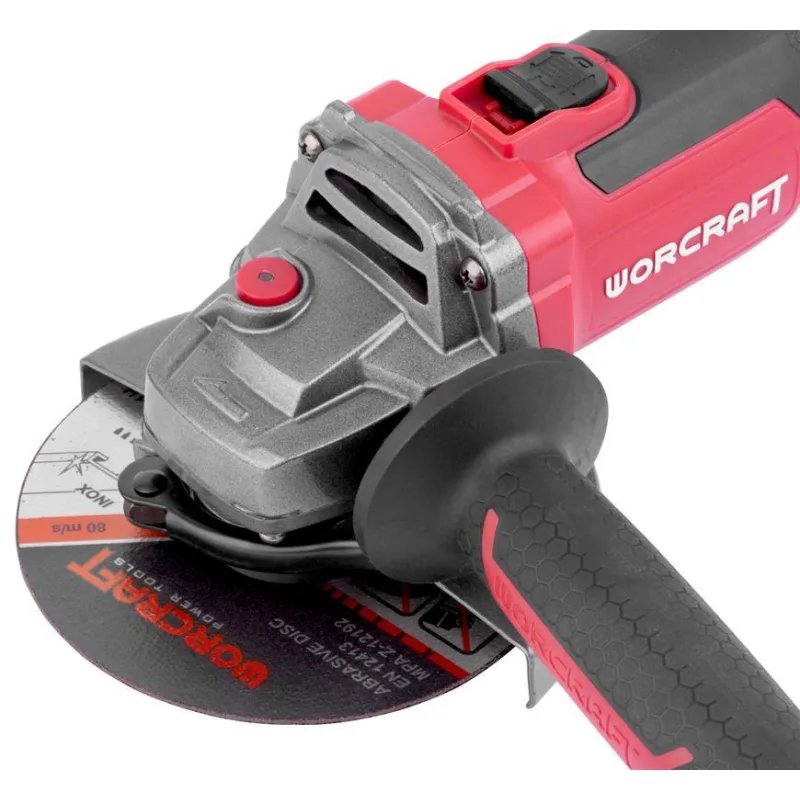 Brúska Worcraft CAG-S20LiBH 125 mm, kufrík, s batériou a nabíjačkou, uhlová, 20V, 1x Li-ion, bezuhlíková