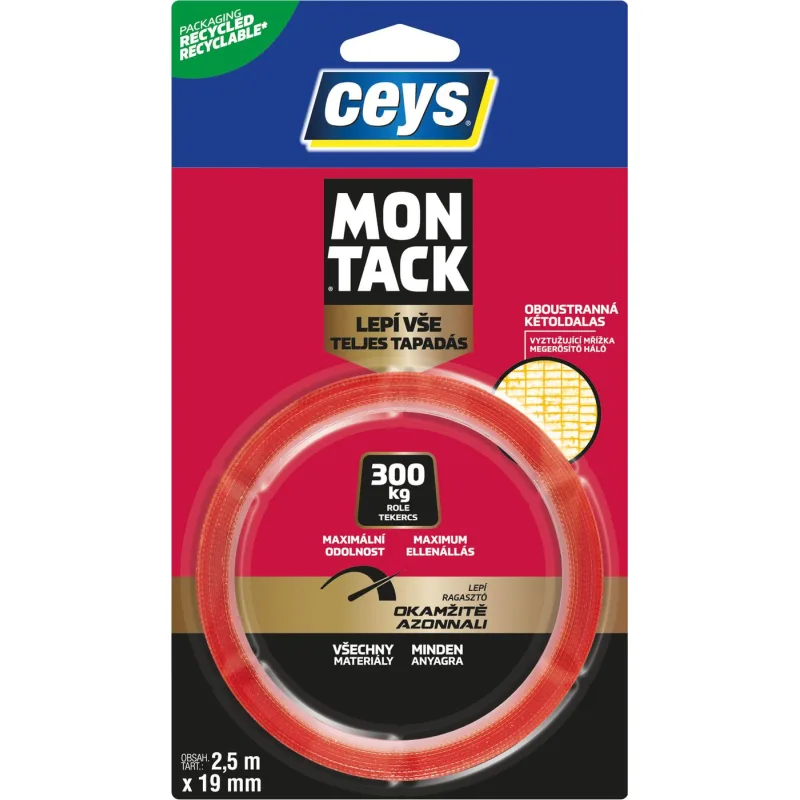 Obojstranná gelovitá montážna páska Montack Express 2,5 m x 19 mm