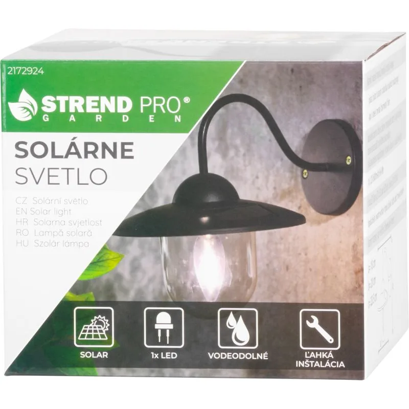 Solárna lampa na stenu/plot – LED osvetlenie, 23,5x18x20 cm