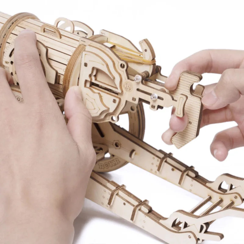 RoboTime Drevené 3D puzzle mechanické Obliehací kanón