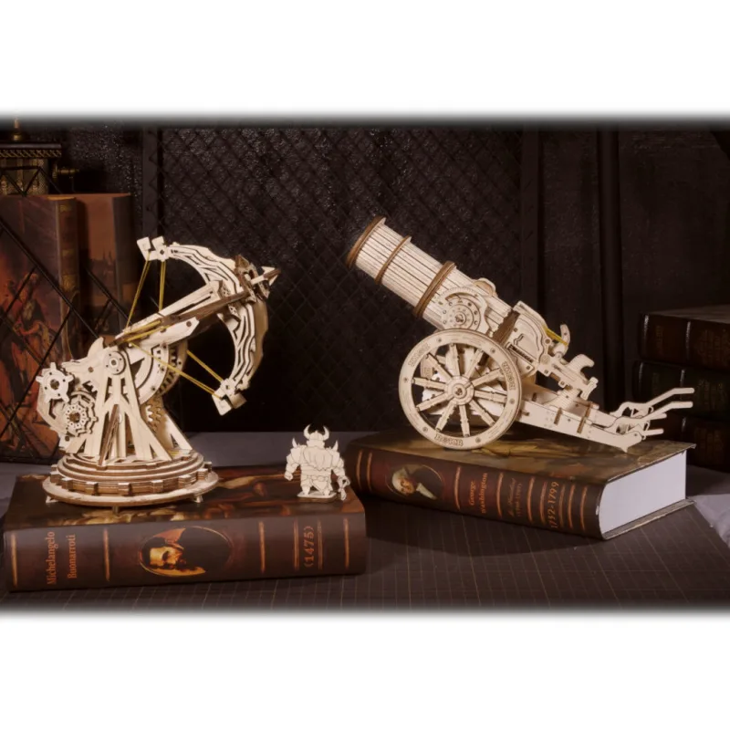 RoboTime Drevené 3D puzzle mechanické Obliehací kanón