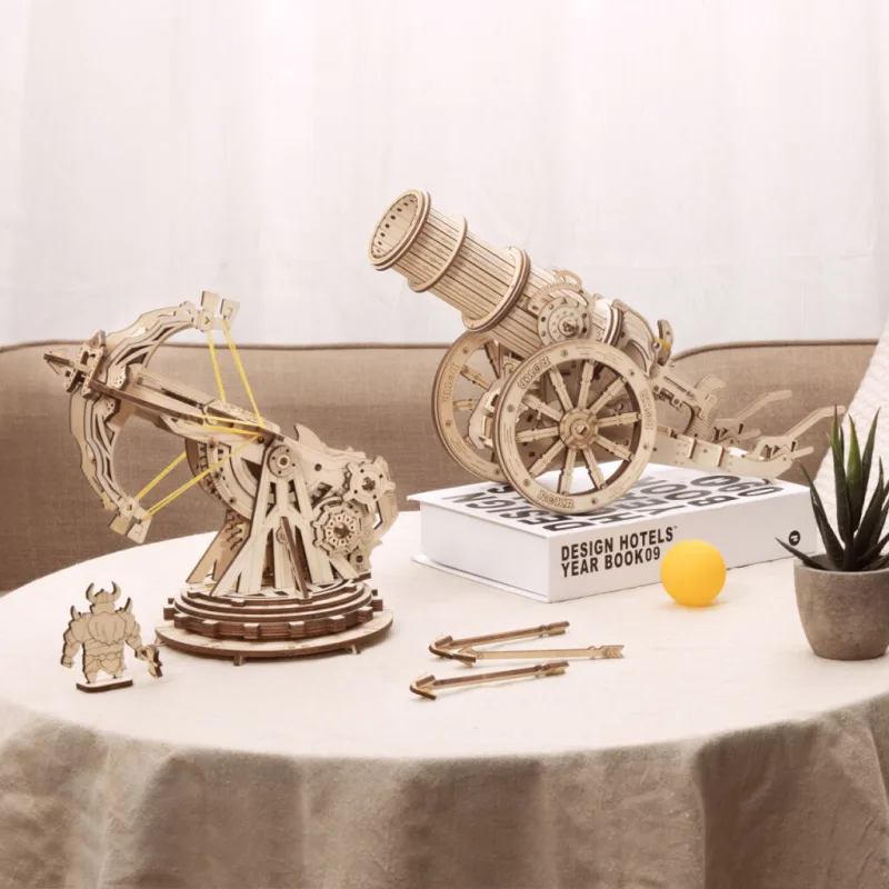 RoboTime Drevené 3D puzzle mechanické Obliehací kanón