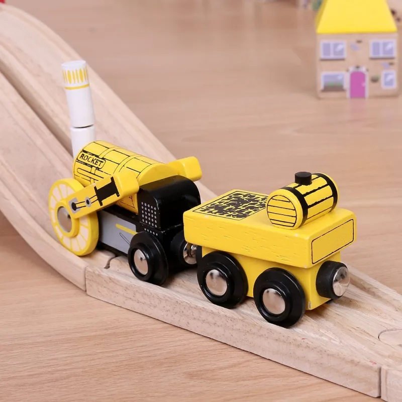Bigjigs Rail Drevené vláčiky - Replika lokomotívy Rocket