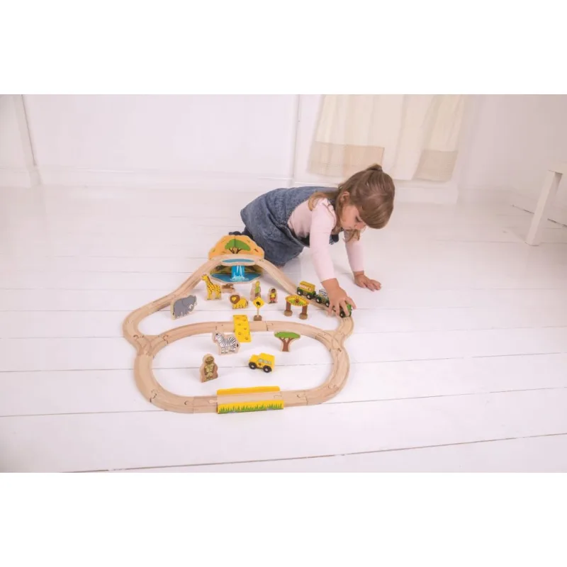 Bigjigs Rail Drevená vláčikodráha Safari