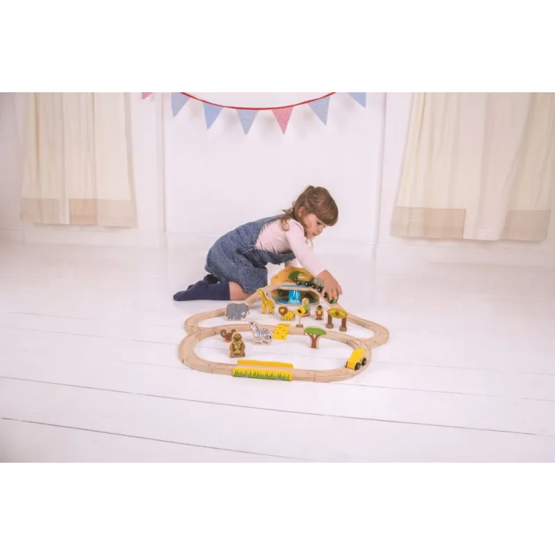 Bigjigs Rail Drevená vláčikodráha Safari