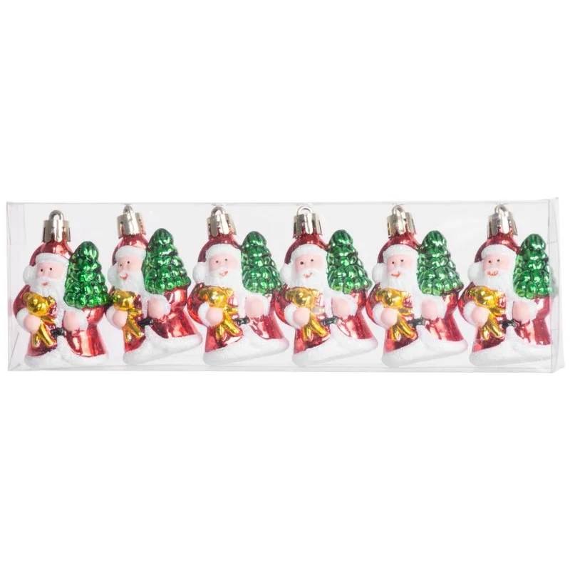 Vianočné ozdoby na stromček 6 ks, Santa, 6 cm