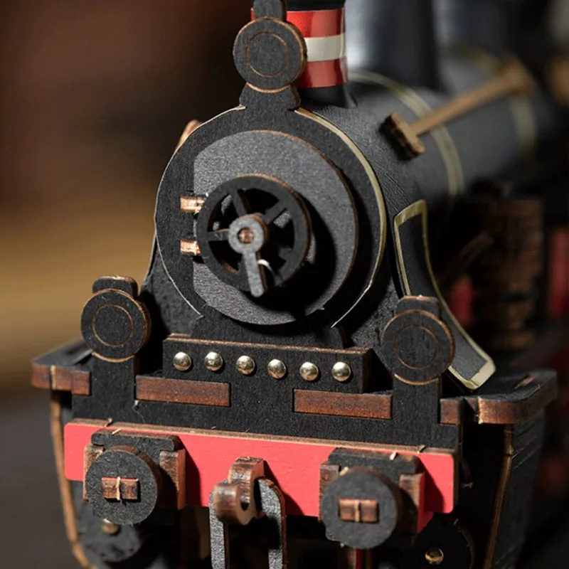 RoboTime 3D drevené puzzle Vintage parná lokomotíva