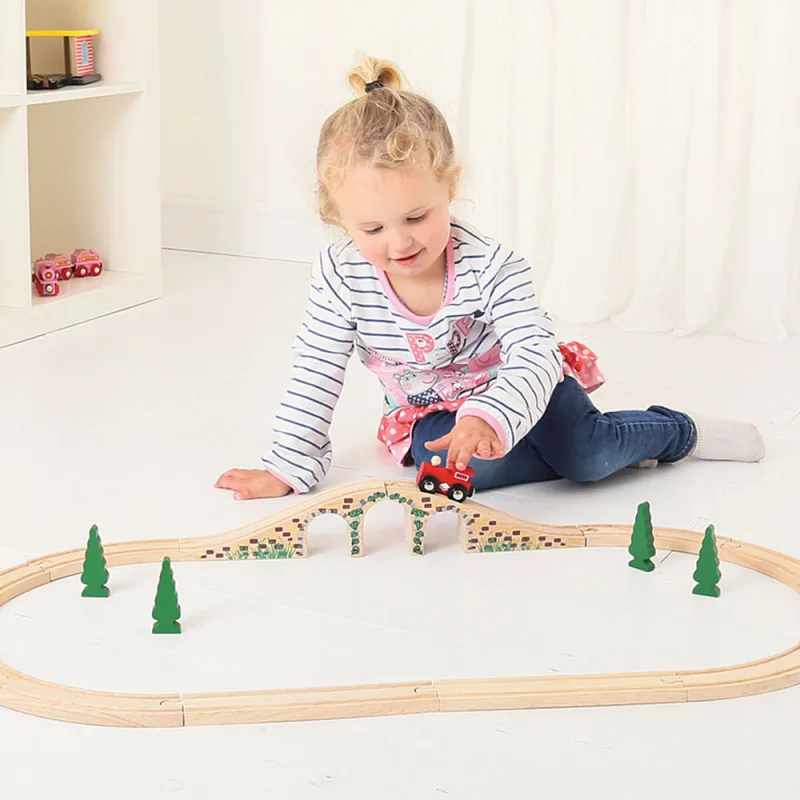 Bigjigs Rail Drevené vláčiky - Most s troma oblúkmi