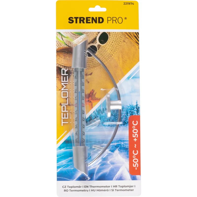 Vonkajší teplomer Strend Pro TMS-135 Longbow, kovový, sivý