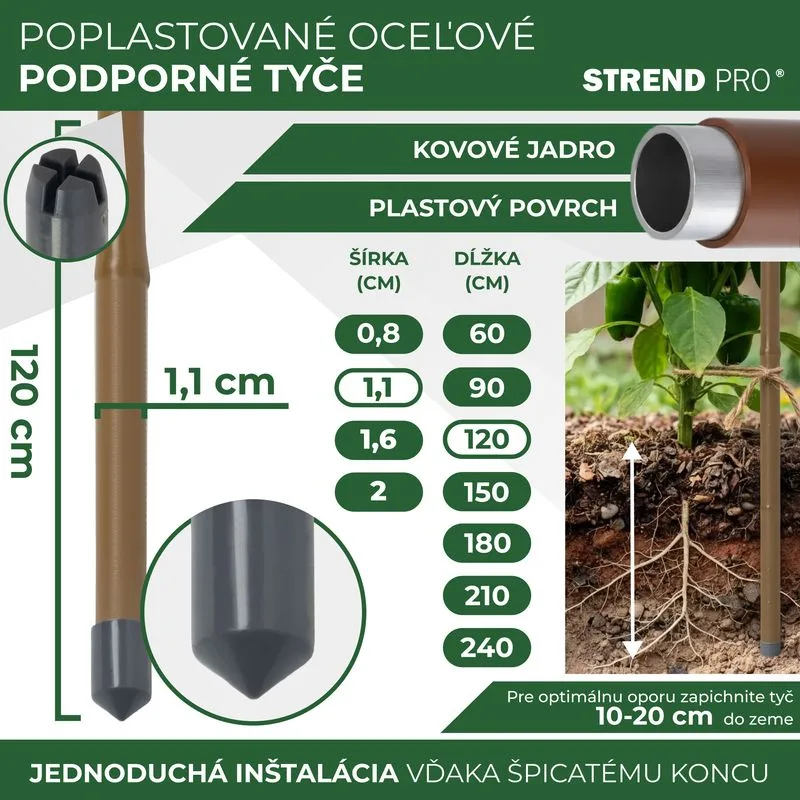 Tyč oporná k rastlinám a paradajkám Garden TY 11/1200 mm