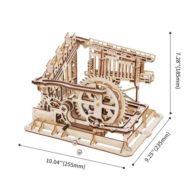 RoboTime Drevené 3D mechanické puzzle Guľôčková dráha Prepadlisko 233 ks