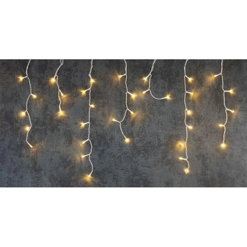 Vianočné osvetlenie reťaz Icicle, 200 LED, teplá biela, cencúľová, 5 m, exteriér