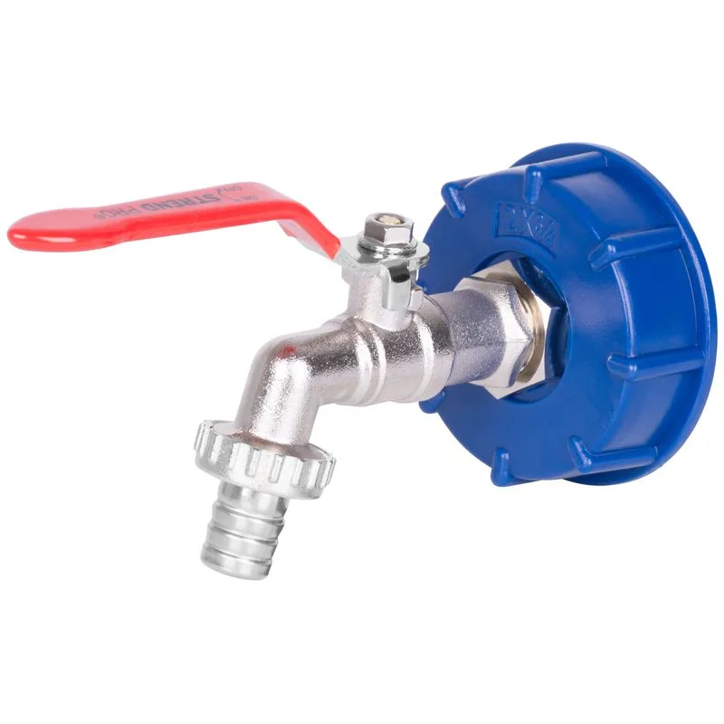 Sada na IBC nádrž – ventil 1/2", Zn redukcia 3/4", plastová redukcia 60 mm, výpust 3/4"