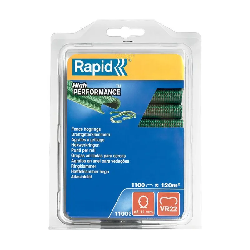 Spona RAPID VR22, PVC zelená, 1100 ks, pre viazacie kliešte