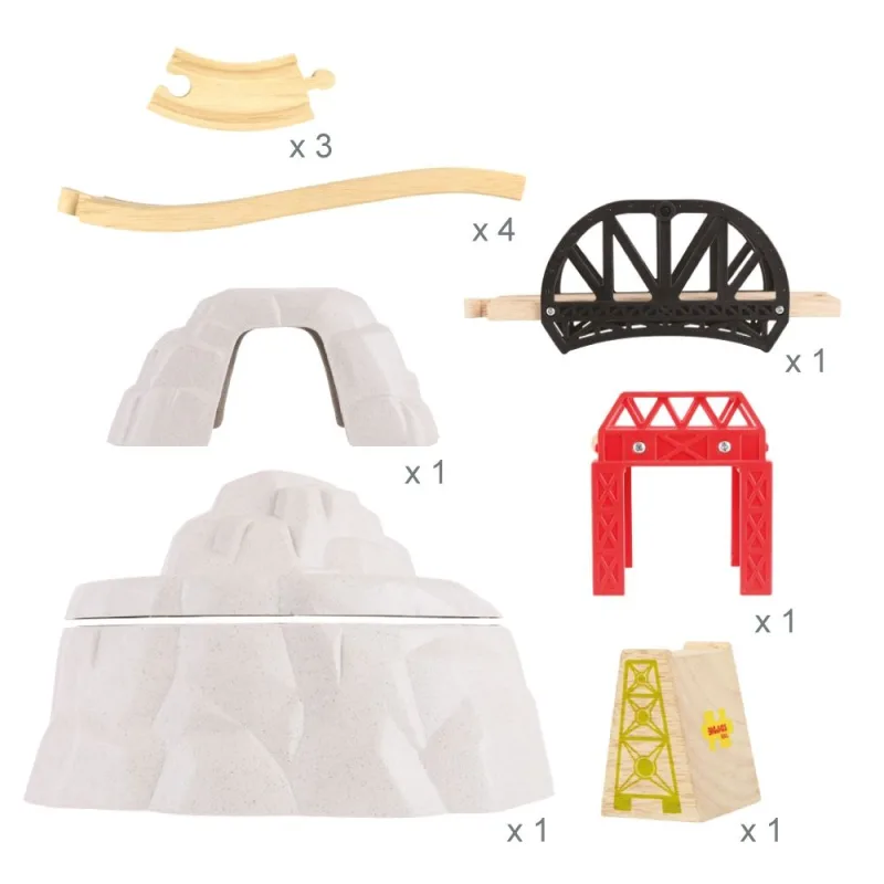 Bigjigs Rail Drevené vláčiky - Set vysokohorská dráha
