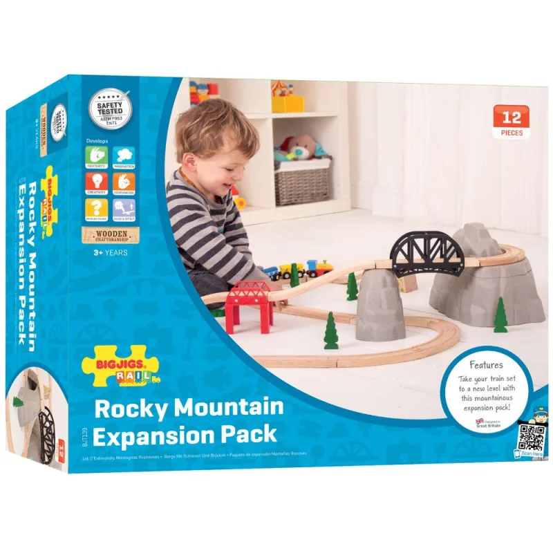 Bigjigs Rail Drevené vláčiky - Set vysokohorská dráha