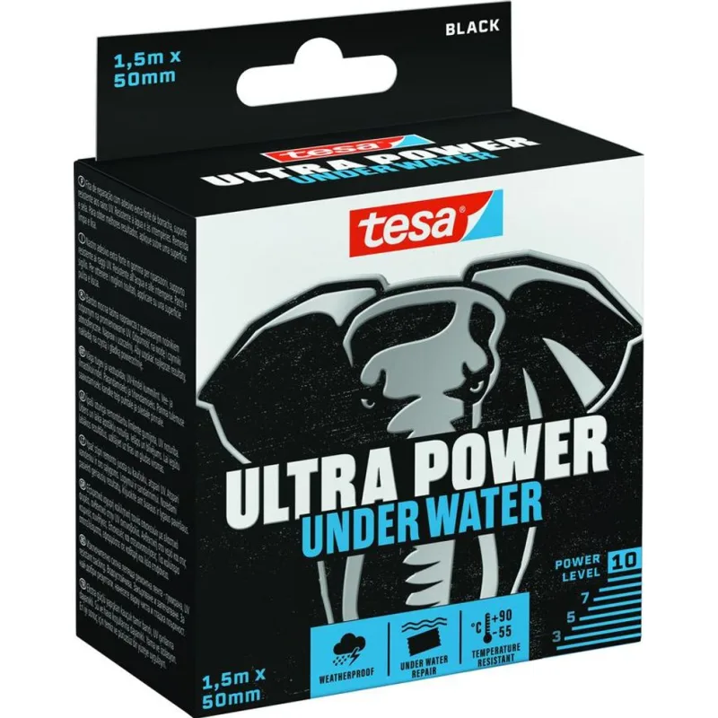 Páska tesa Ultra Power Under Water, opravná, vodotesná, čierna, 50 mm, L-1,5 m