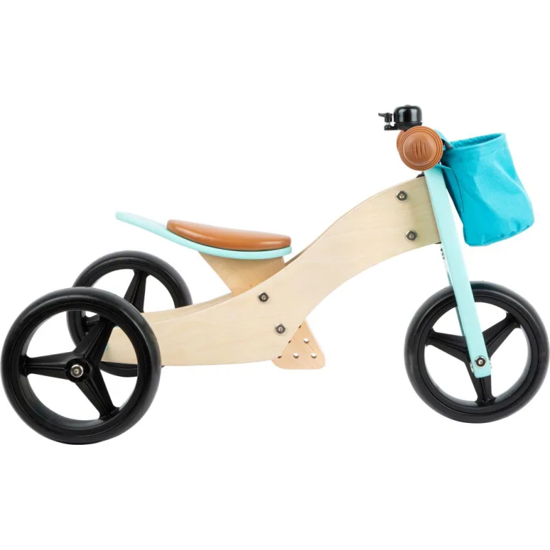 Drevené odrážadlo pre deti Trike 2v1 tyrkysové