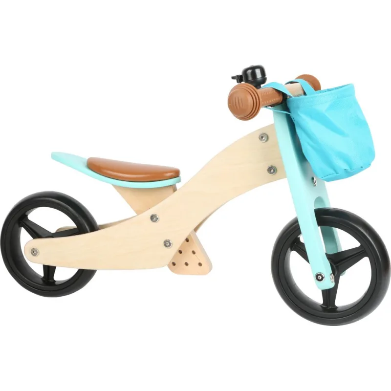 Drevené odrážadlo pre deti Trike 2v1 tyrkysové