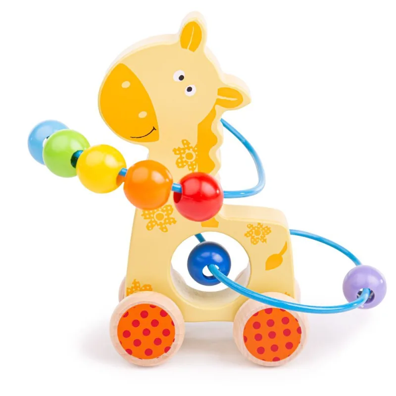 Bigjigs Toys Motorický labyrint na kolieskach - Žirafa