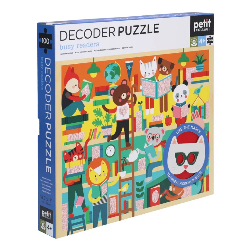 Petitcollage Puzzle s 3D okuliarmi Knižnica 100 ks