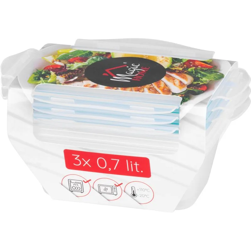 Dózy MagicHome Lunchbox set 3 ks, 700 ml, Clip