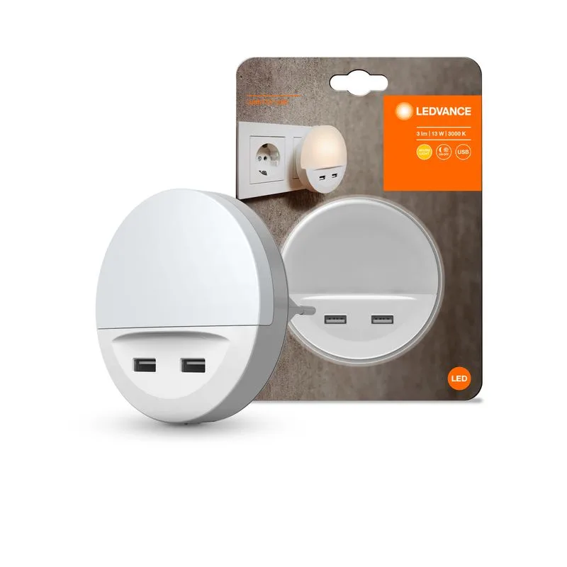 vkové, 2x USB nabíjací port, 3lm, 3000K, senzor deň-noc
