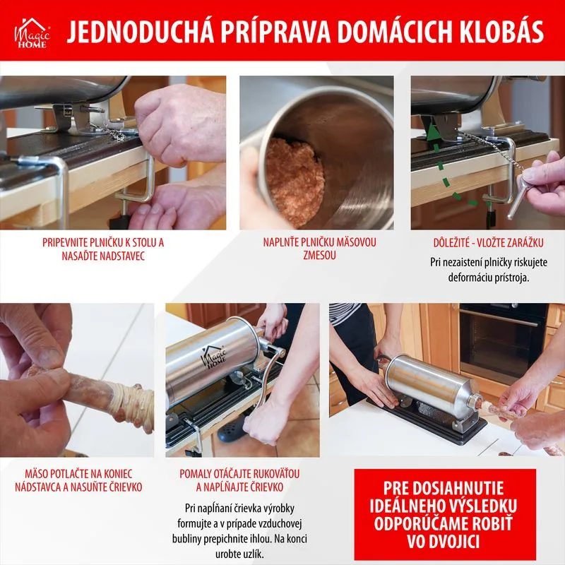 Plnička na klobásy a jaternice Porking SM208, 4 kg, ručná, horizontálna