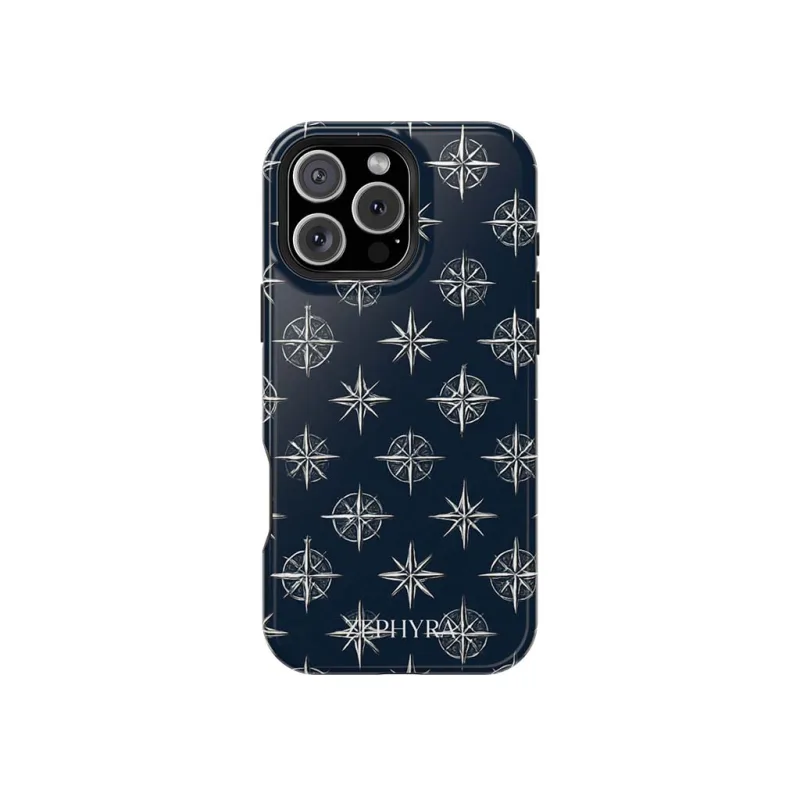 ZEPHYRA Navy Compass - iPhone 15 Pro Kryt