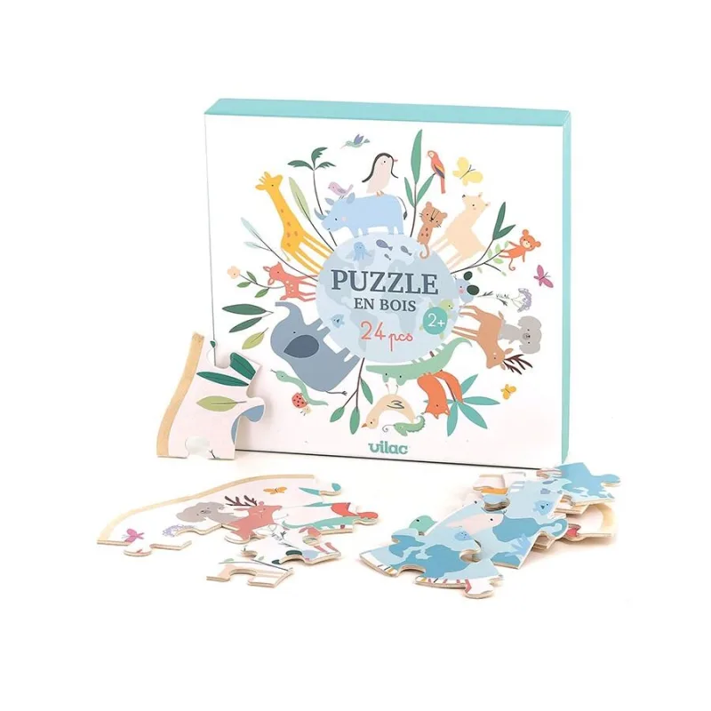 Vilac Okrúhle puzzle Svet 24 ks