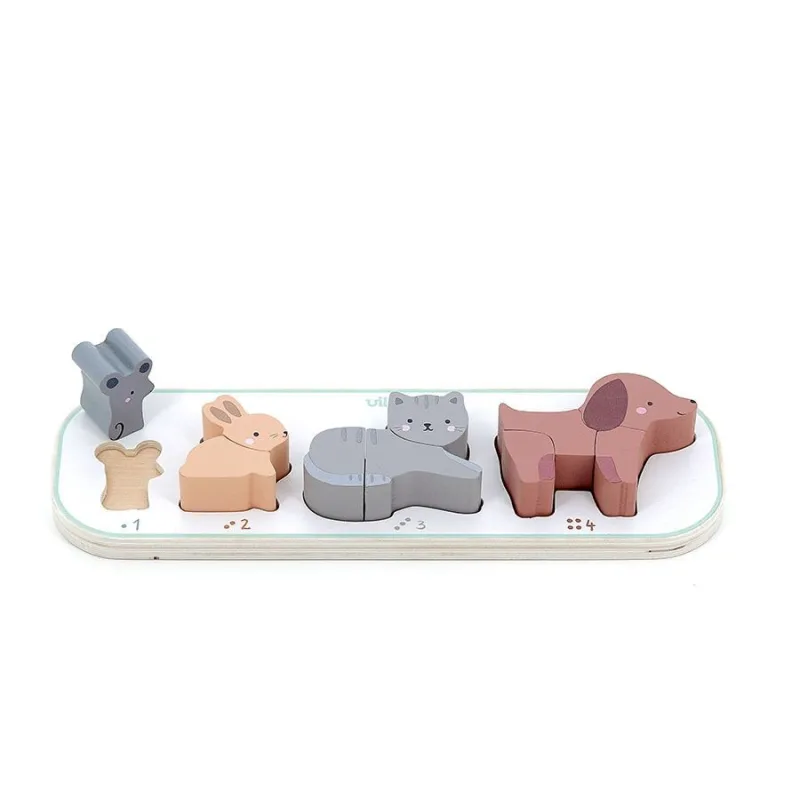 Vilac Vkladacie puzzle Učím sa počítať zvieratká