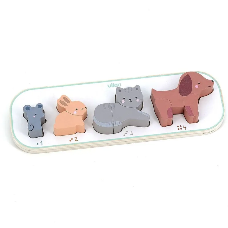 Vilac Vkladacie puzzle Učím sa počítať zvieratká