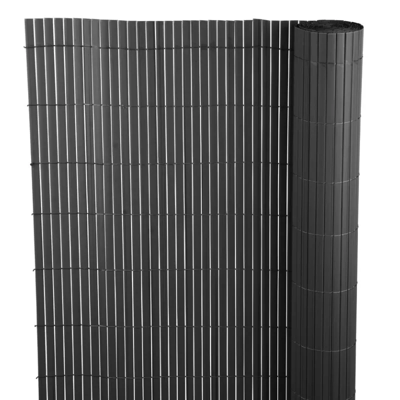 Umelý bambusový plot PVC 2000 mm, antracit, 3 m, UV ochrana
