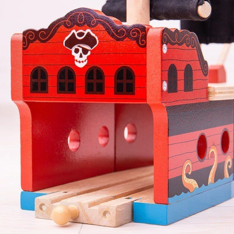 Bigjigs Rail Drevené vláčiky - Pirátska galéra