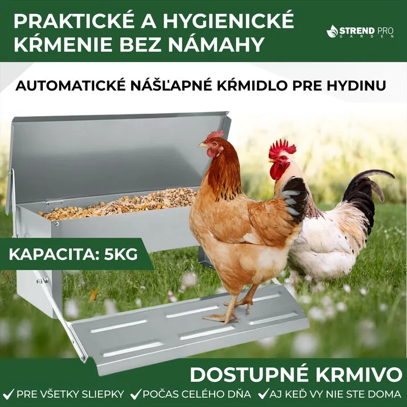 Kŕmitko Strend Pro, pre hydinu, automatické, nášľapné, max. 5 kg