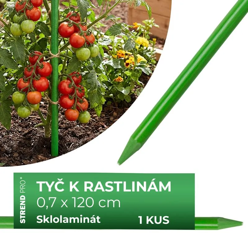Sklolaminátová zelená oporná tyč, 120 cm, 7.0 mm