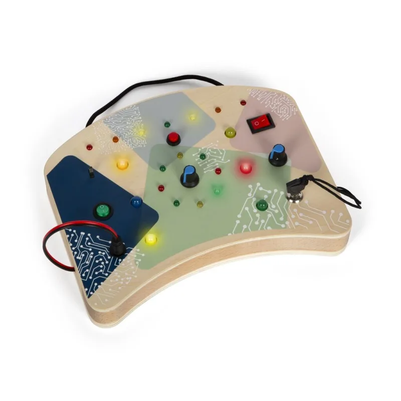 Motorická doska s LED svetlami a vypínačmi