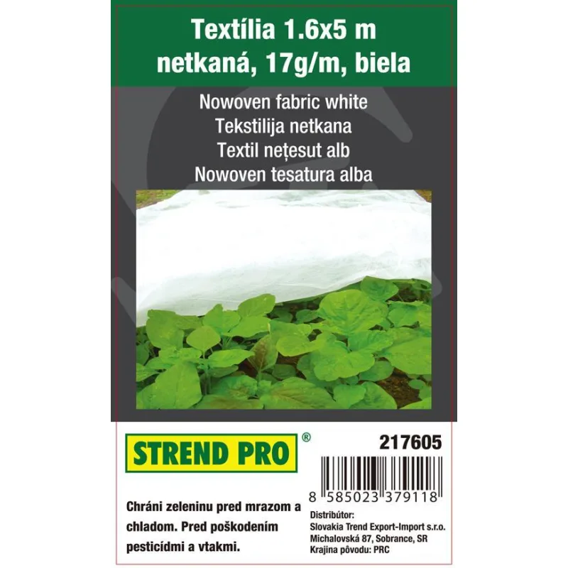 Netkaná textília Garden B1105, 1,6x5 m, biela, 17 g/m²