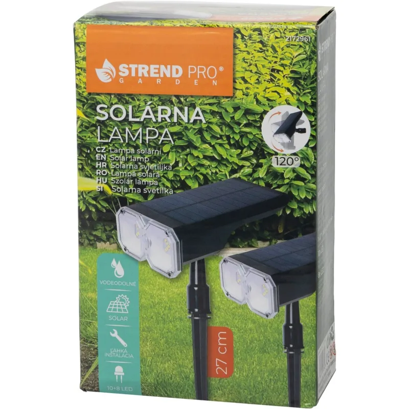 Svietidlo Strend Pro, solárne, LED, na stenu/zem, 16x10x27 cm
