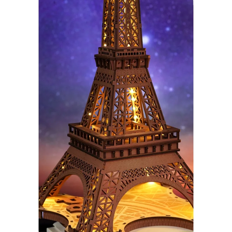 RoboTime 3D Drevené puzzle Rolife Eiffelova veža Night Shining – náhľad 6