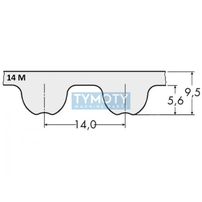 Remeň ozubený 1400 14M optibelt Omega rukáv