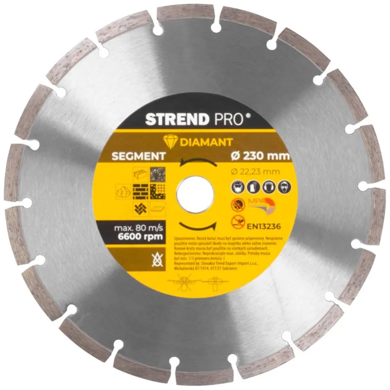 Diamantový kotúč Strend Pro 521A, 230 mm, Segment
