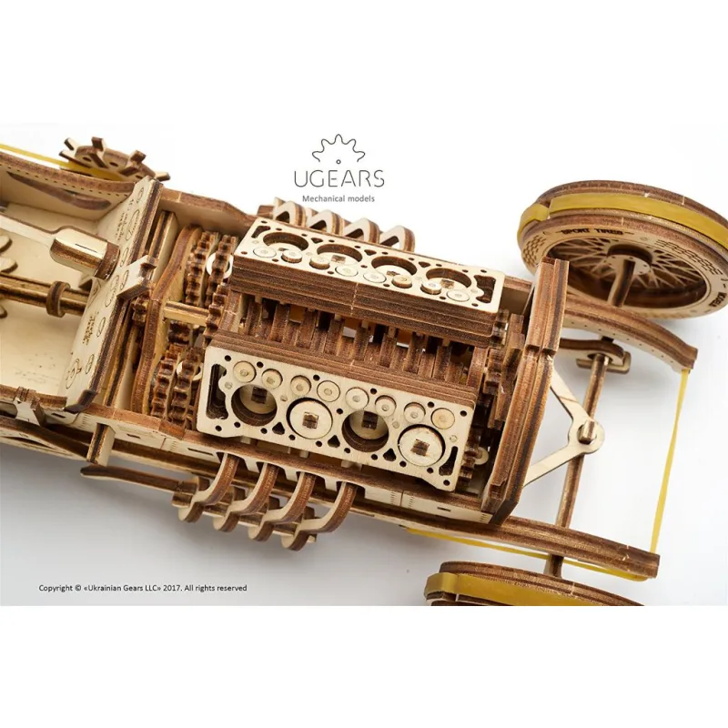 Ugears 3D mechanické puzzle - Auto U-9 Grand Prix 348 ks