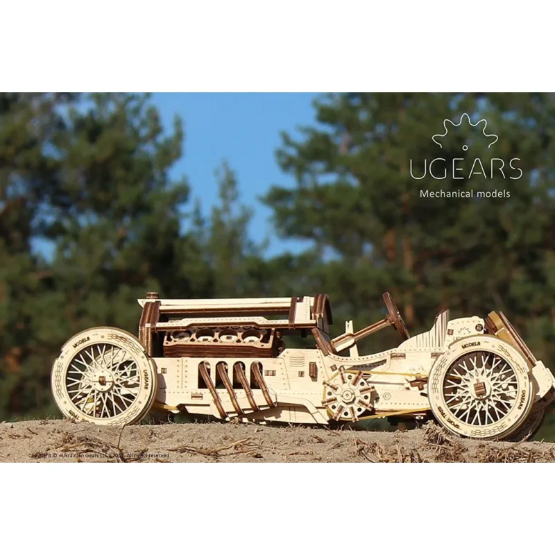 Ugears 3D mechanické puzzle - Auto U-9 Grand Prix 348 ks
