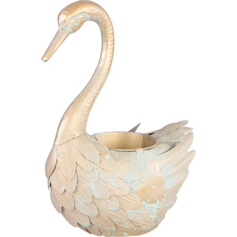Záhradná dekorácia MagicHome Mecco, Hus, zlatá, 43 cm