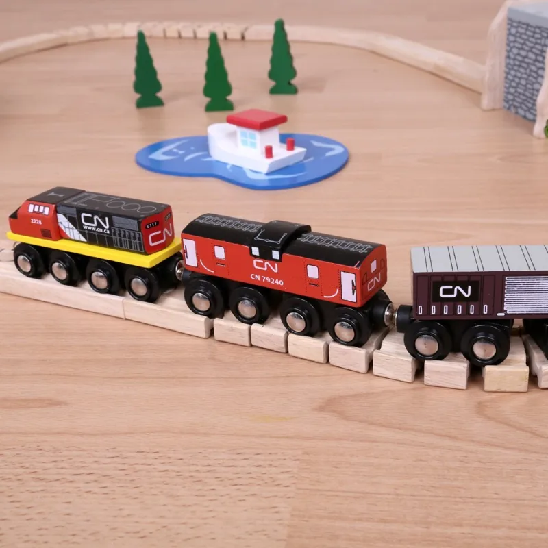Bigjigs Rail Drevené vláčiky - Nákladný vlak CN