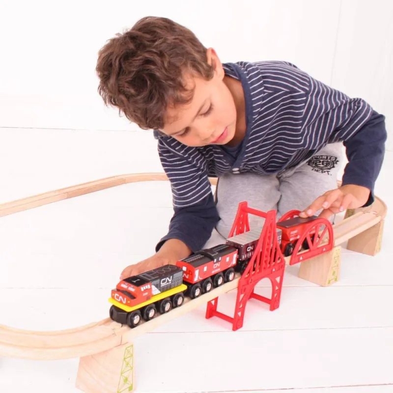 Bigjigs Rail Drevené vláčiky - Nákladný vlak CN