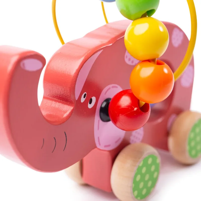 Bigjigs Toys Motorický labyrint na kolieskach - Slon