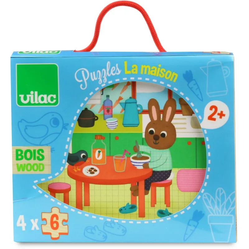 Vilac Drevené puzzle Dom