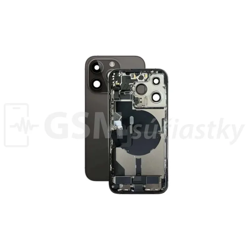 iPhone 14 Pro - Zadný Housing s Malými Dielmi - Čierny